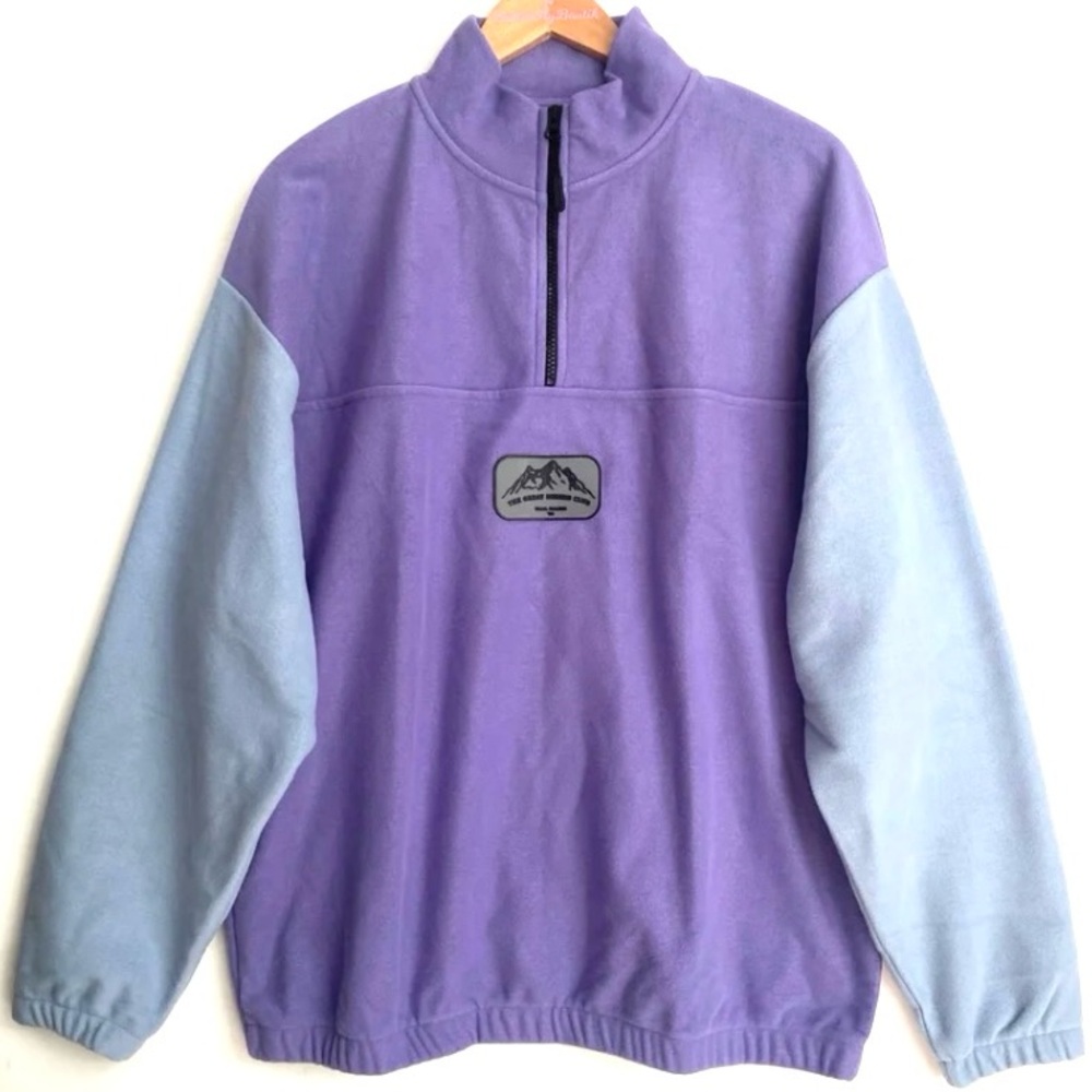 ASOS DESIGN oversized polar fleece halfzip sweatshirt, color block, Size M, NWOT